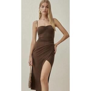 (SOLD) REFORMATION Formosa Dress in Cafe Brown (SMALL) (Orig. $148)